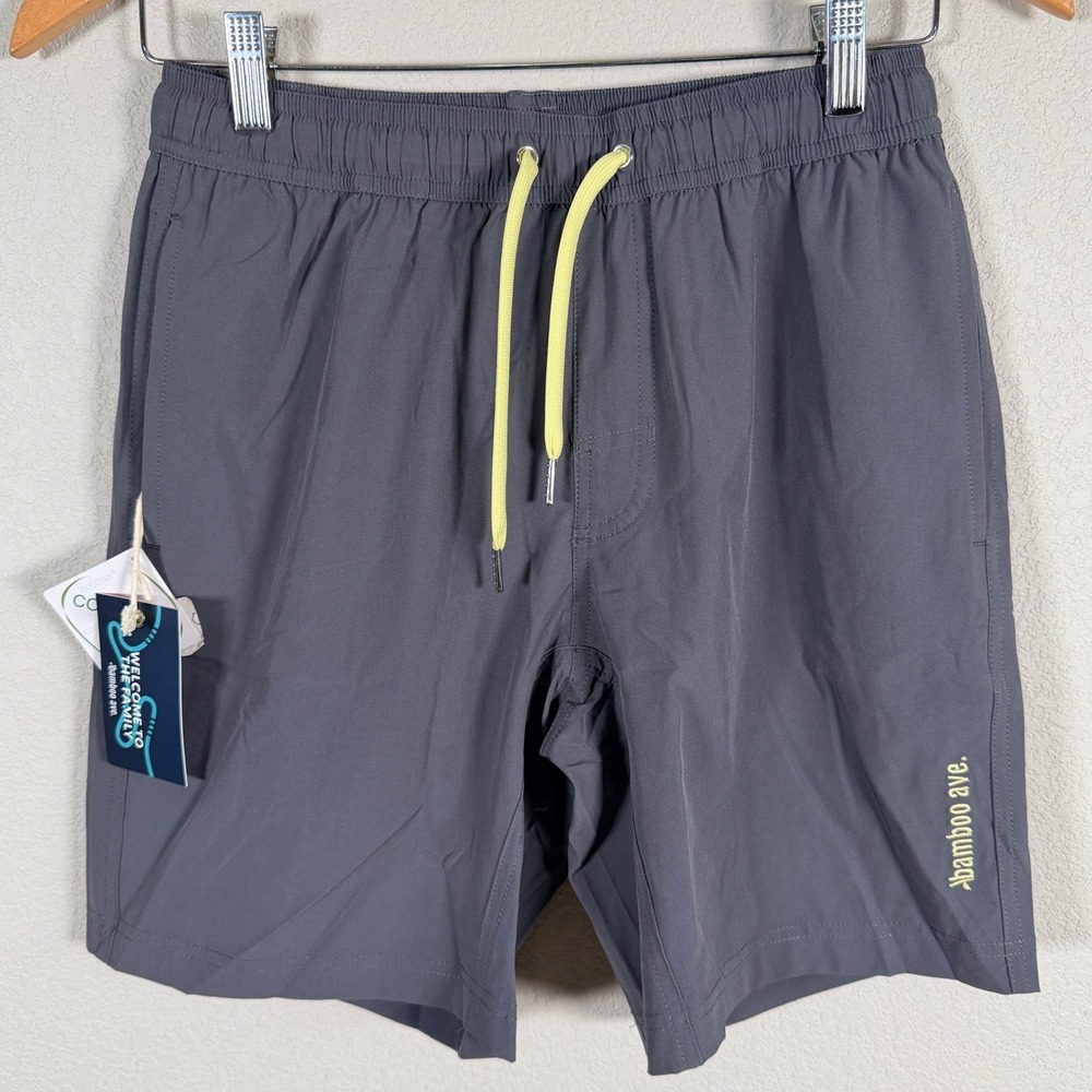 Bamboo Ave Boundless Shorts Mens XS Grey Drawstring Lined Quick Dry Athletic NEW